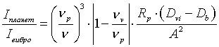 I/I=(nup/nu)^3*abs(1-nuv/nup)*(Rp(Dvi-Db)/A^2