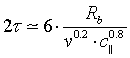 2tau=6*Rb/(v^0.2*cII^0.8)