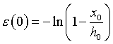 epsilon(0)=-ln(1-x0/h0)